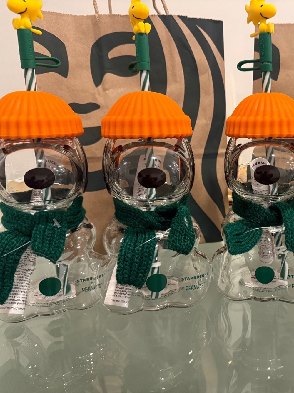 Starbucks Snoopy Glass Cup $90 Per Cup three Cups left!